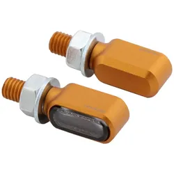 HIGHSIDER CNC LED Blinker LITTLE BRONX, gold, getöntes Glas, E-geprüft, Paar, gold