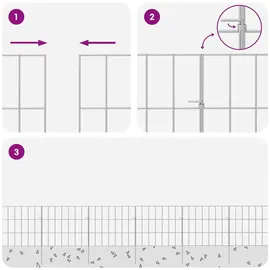 vidaXL Zaun-Set 35 x 30 cm Silber/Verzinkter Stahl