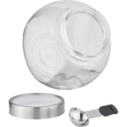 APS Vorratsglas, Edelstahl, Glas, (1-tlg), mit Löffel mit magnetischem Silikongriff, 3 Liter weiß