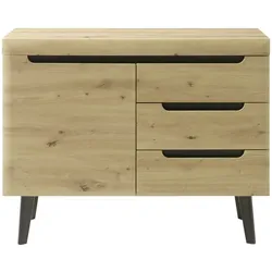 Furn.Design Kommode in Artisan Eiche und schwarz skandinavisch 107 x 83 cm Ronson