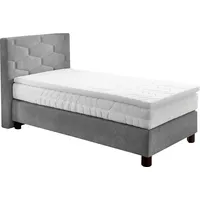 Westfalia Schlafkomfort Boxspringbett, grau, B:115cm L:210cm, Bezug: 100% Polyester,