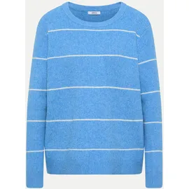 Cecil Gestreifter Strukturpullover Blau M