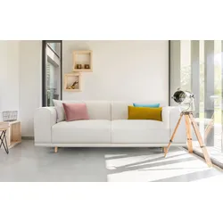 3-Sitzer ANDAS "Maroon", beige, B:236cm H:82cm T:96cm, Struktur grob ( 100% POLYPROPYLEN, Struktur fein ( 100% Polyester), Struktur (100% Polyester), Sofas, in skandinavischem Design, mit losen Kissen