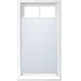 Relaxdays Plissee Rollo ohne Bohren, Klemmfix zum Kleben, Faltrollo lichtdurchlässig, Faltstore weiß, B x H: 90 x 210 cm