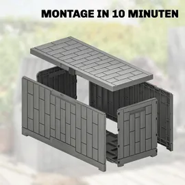 Outsunny Gartenbox 227 l 106,5 x 43 x 54,5 cm Grau