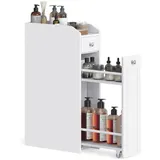 VASAGLE Badezimmerschrank 18 x 70 x 40 cm Weiß