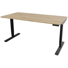 Assmann Electronic ASSMANN Schreibtisch Y-Line Curved Eiche Artisan, Schwarz, Metall, 160x127x80 cm, Arbeitszimmer, Schreibtische, Bürotische