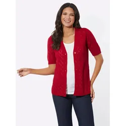 Ajourstrickjacke CLASSIC BASICS, Damen, Gr. 48, rot, 100% Polyacryl, unifarben, Langarm, Strickjacken