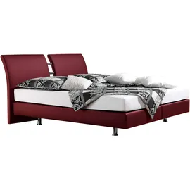 Home Affaire Boxspringbett HOME AFFAIRE "Polo", rot (bordeaux), B:175cm L:220cm, Matratzenbezug: Drell (60% Baumwolle, 40% Polyester), Komplettbetten, Boxspringbett, in 3 Matratzenarten, 3 Breiten und 4 Farben
