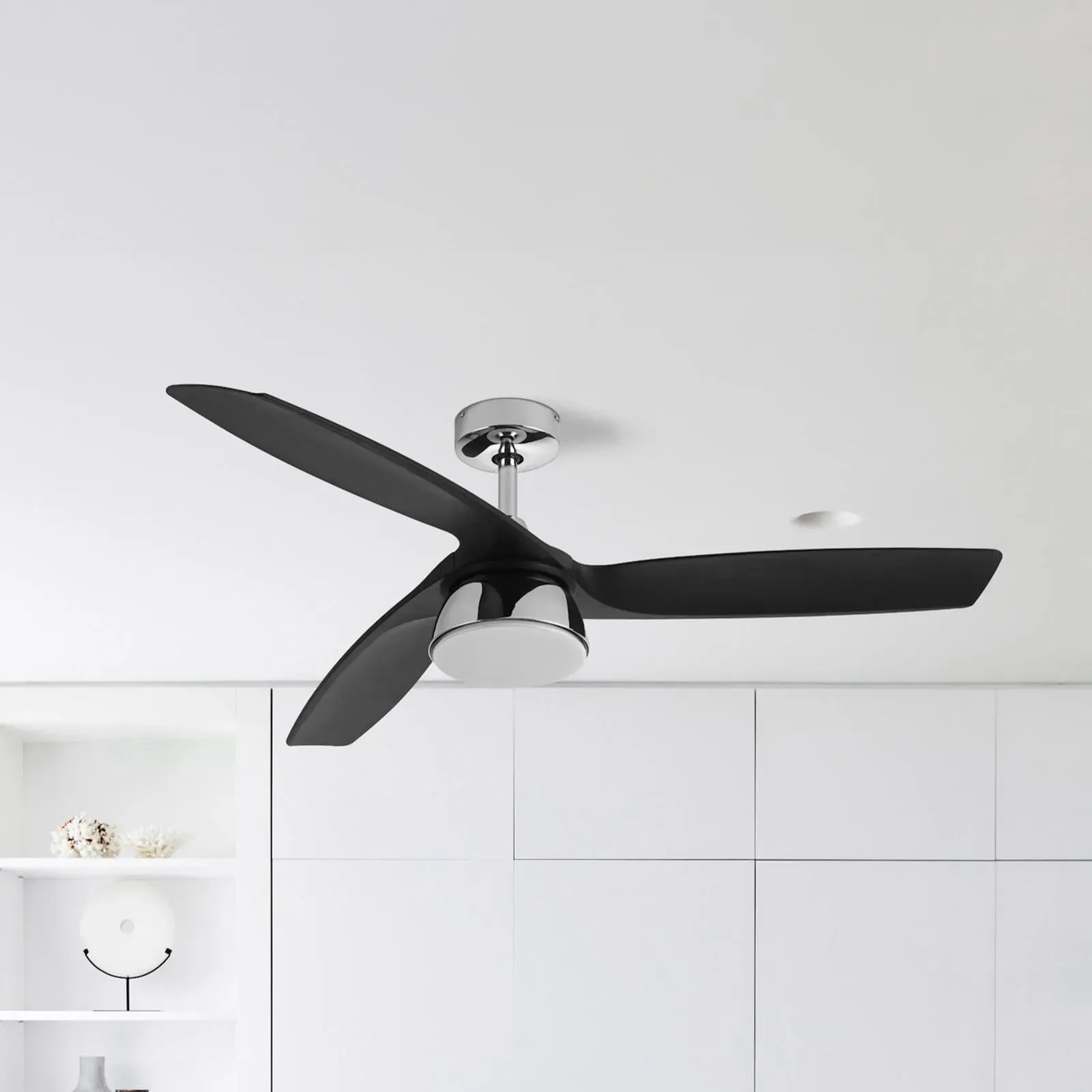 Bronx LED-Deckenventilator DC leise 132 cm CCT - Beacon Beacon Lighting, Bronx, dimmbar, Schwarz, für Wohnzimmer, Kunststoff, Modern - 26.5