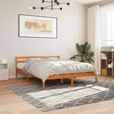 THOYTOUI Massivholzbett Wachsbraun 180x200 cm Kiefer, Seniorenbett Bettgestell Betten Doppelbett Geeignet für Schlafzimmer Studentenwohnheim Hotels Wohnungen