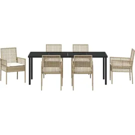 vidaXL Garten Essgruppe 7-tlg. Beige