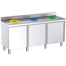 Recyclingtisch 3 abnehmbare ringe und 3 türen - 1800x600x850 mm - 18002700 Eurast