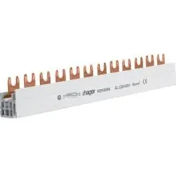 Hager KDN380A Phasenschiene 3 polig mit Gabelanschluss 16mm2 80A 12 Module.Phasenschiene für passende Modulargeräte.