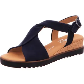 Gabor Damen Keilsandalen, Frauen Sandalen,Moderate Mehrweite (G),offene schuhe,strandschuhe,keilsandaletten,blue (Kork/schw.),39 EU / 6 UK - 39 EU