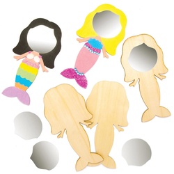 Holzspiegel "Meerjungfrau" (pro Set 4) Basteln mit Holz