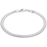 KUZZOI Armband Flach Silber 19 cm