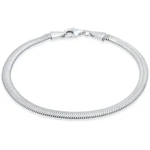 KUZZOI Armband Flach Silber 19 cm