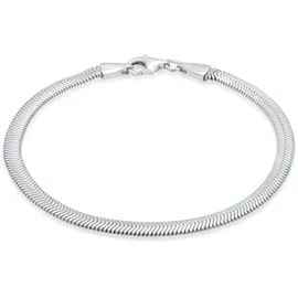 KUZZOI Armband Flach Silber 19 cm