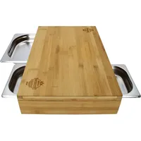 KS Tools Schneidbrett Edelstahl mit 3 Auffangschalen 100 x 30 cm Weiß