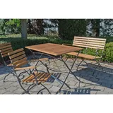 gardenson Lindau Garten-Essgruppe 5-tlg. Klapptisch 120 cm beige klappbar 561488