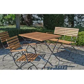 gardenson Lindau Garten-Essgruppe 5-tlg. Klapptisch 120 cm beige klappbar 561488