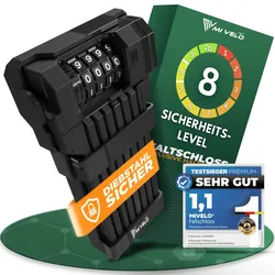 Faltschloss mit Zahlencode & Carbonstahl-Kern 85cm - Bestseller,oft gekauft,Zubehör