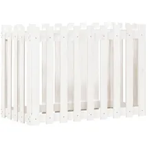vidaXL Hochbeet Lattenzaun-Design 100 x 50 x 70 cm Weiß