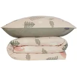 SCHIESSER Bettwäscheset Uma - Feinbiber - 2-teilig - 155 x 220 cm - Sand