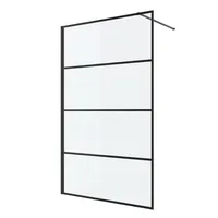 Badplaats Essos Walk-In-Dusche 100 x 200 cm Schwarz Sicherheitsglas