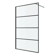 Badplaats Essos Walk-In-Dusche 100 x 200 cm Schwarz Sicherheitsglas