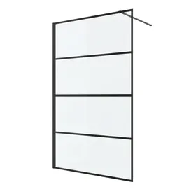 Badplaats Essos Walk-In-Dusche 100 x 200 cm Schwarz Sicherheitsglas