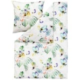 Estella Bettwäsche Estella Mako-Satin Bettwäsche 155x220 Hilaria Blumen Sommer Aquarell, Mako-Satin, 2 teilig bunt|weiß