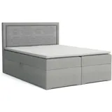 Deine Möbel 24 Boxspringbett JOHN II 160 x 200 cm H3 Grau/Hellgrau