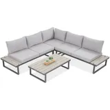 beautysofa MADISON Loungeset grau