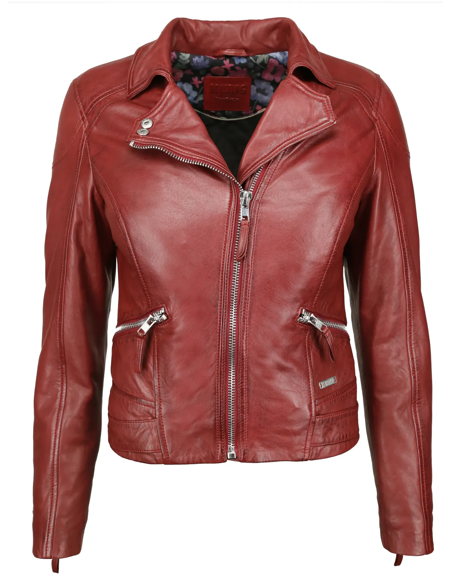 Lederjacke MUSTANG "31019271" Gr. S, rot (bordeau) Damen Jacken Lederjacken