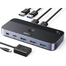 UGREEN USB 3.0 Switch 2-in-4 Switch + 2x USB-A Kabel - Schwarz