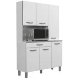 Parisot Küchenbuffet Spring (Buffetschrank 120 x 180 cm, weiß) 6-türig, mit breitem Auszug weiß