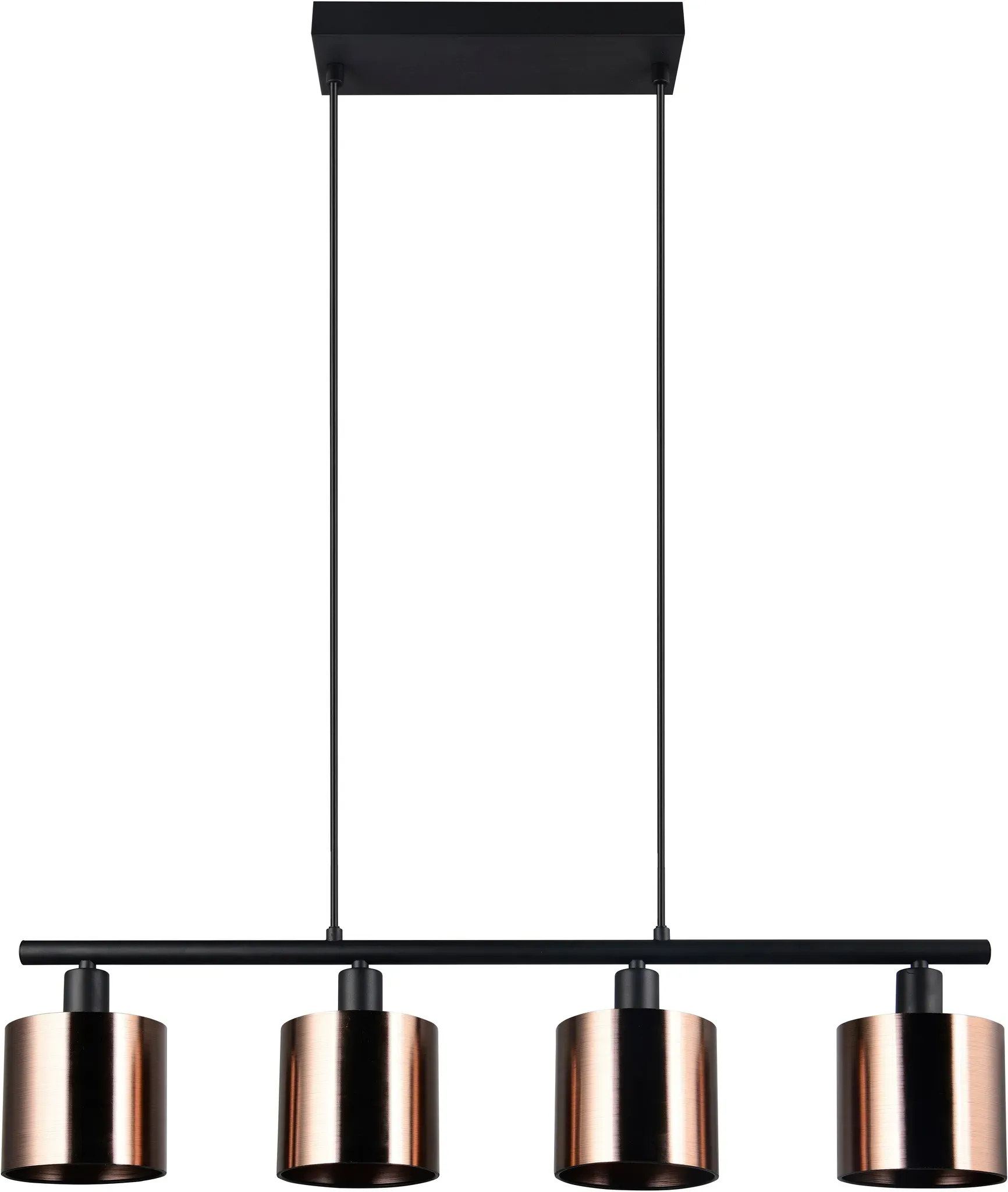 TRIO LEUCHTEN Pendelleuchte "Jason, ohne Leuchtmittel Hängelampe Esstisch 4-flammig, 4xE14 max 10W", braun (bronzefarben), 4 flammig, Ø 12,0cm H: 150,0cm,, Lampen, höhenverstellbar max 150cm, mit semi-transparenten Kunststoff-Schirmen