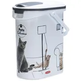 Curver Futterbehälter für Katzen – 10 l/4 kg – Pets Collection – luftdichte Aufbewahrung geruchshemmend für Katzenfutter – 19 x 30 x 35 cm, Weiß