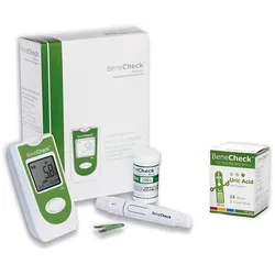 BeneCheck UA Harnsäure-Messgerät Starter-Set mit 35 Teststreifen + Stechhilfe