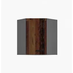 Küche OLD STYLE Eckhängeschrank 60X60 Old Wood Anthrazit Küchenzeile Einbauküche