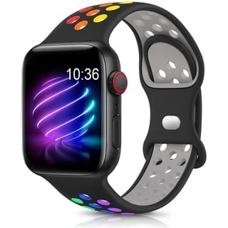 Jiamus Sport Armband Kompatibel mit Apple Watch Armband 44mm 45mm 49mm 42mm 41mm 38mm 40mm Herren Damen,Atmungsaktive Silikon Wasserdicht bänder für Apple Watch Ultra iWatch Series SE 8 7 6 5 4 3 2 1