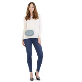 Cluty Gürteltasche echt Leder, Made in Italy blau