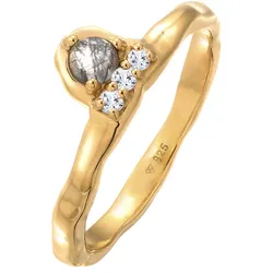 Elli PREMIUM Ring Turmalin Quarz Topas Organic 925 Silber vergoldet 58 Damen 