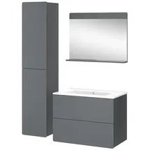 Vicco Badmöbel-Set Izan Grau 4 Teile mit Hochschrank