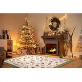 Villeroy & Boch Design Teppich Nostalgic Shine Toy's Delight - Christbaum Decke, Weihnachten Tannenbaum & Weihnachtsbaum für Wohnzimmer, Schlafzimmer, Esszimmer, Flur - Grün Multifarben, 160x230 cm