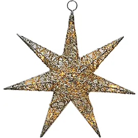 Harms Import LED Advents Weihnachts Stern Hänge Lampe X-MAS Beleuchtung Deko Lampe silber gold 9201115