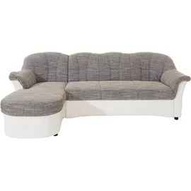 DOMO collection Ecksofa »Flores Schlafsofa, B/T/H: 233/142/86 cm, L-Form«, wahlweise mit Bettfunktion, wahlweise mit Federkern, auch in Leder, weiß
