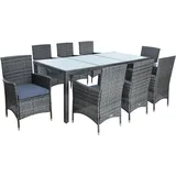 Estexo Polyrattan Sitzgruppe Gartenmöbel Set für 8 Personen Rattan Gartenset Anthrazit